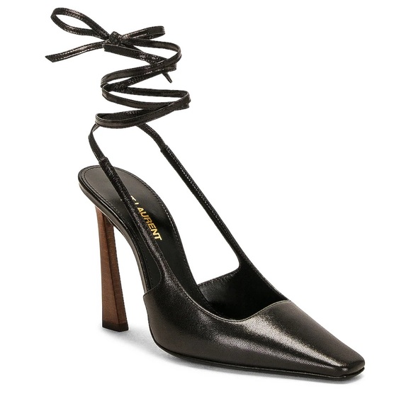 Saint Laurent Blade Tie Detailed Slingback Pumps size 35 - Picture 2 of 8